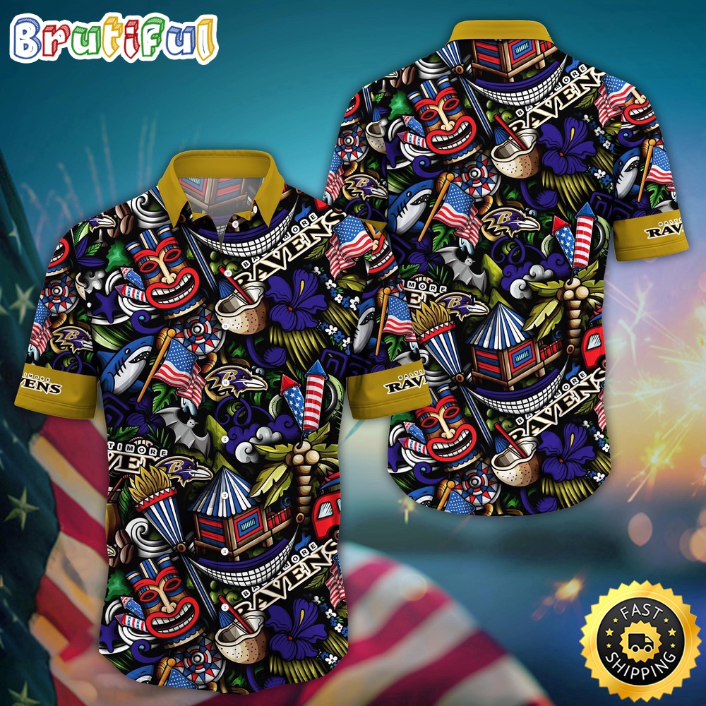 NFL Baltimore Ravens Hawaii Shirt Tiki Me Off Aloha Shirt