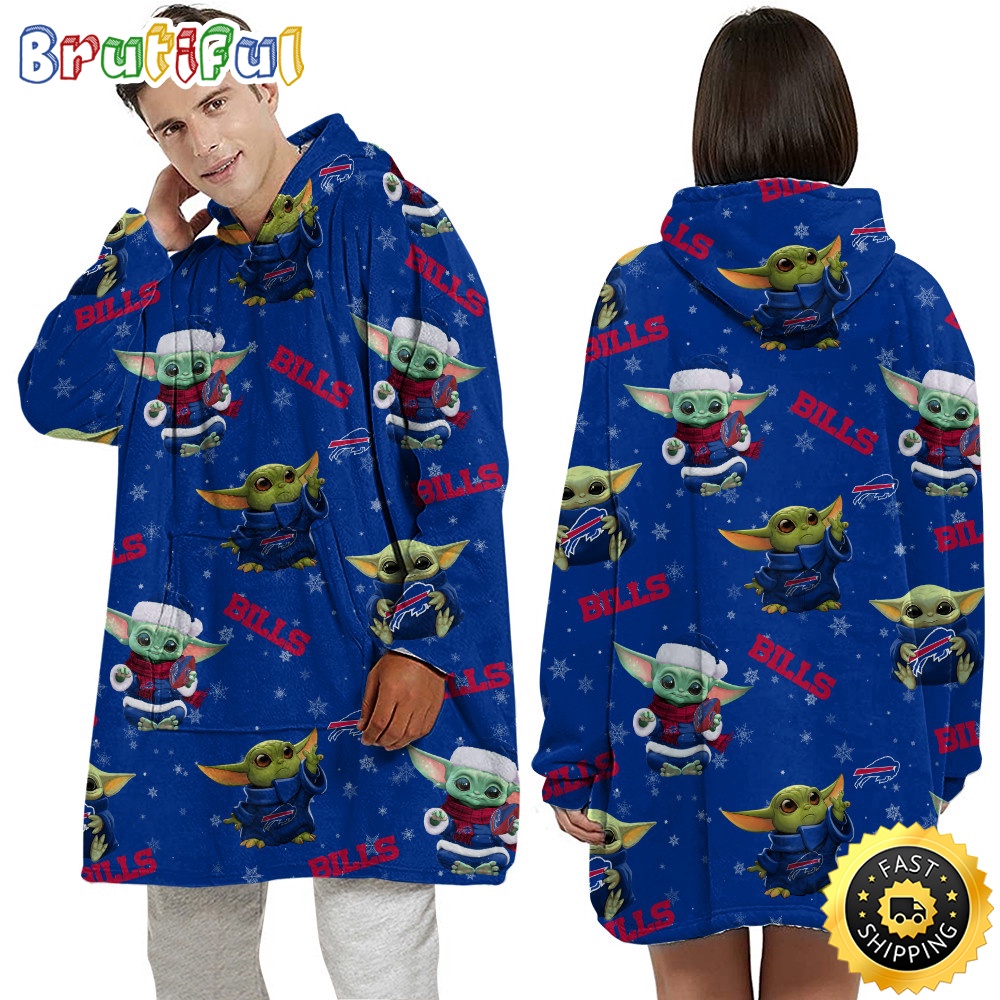 NFL Buffalo Bills Blanket Hoodie Baby Yoda Unisex Hoodie