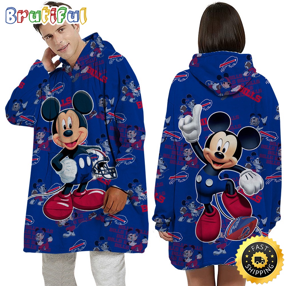 NFL Buffalo Bills Blanket Hoodie Mickey Mouse Lover Unisex Hoodie