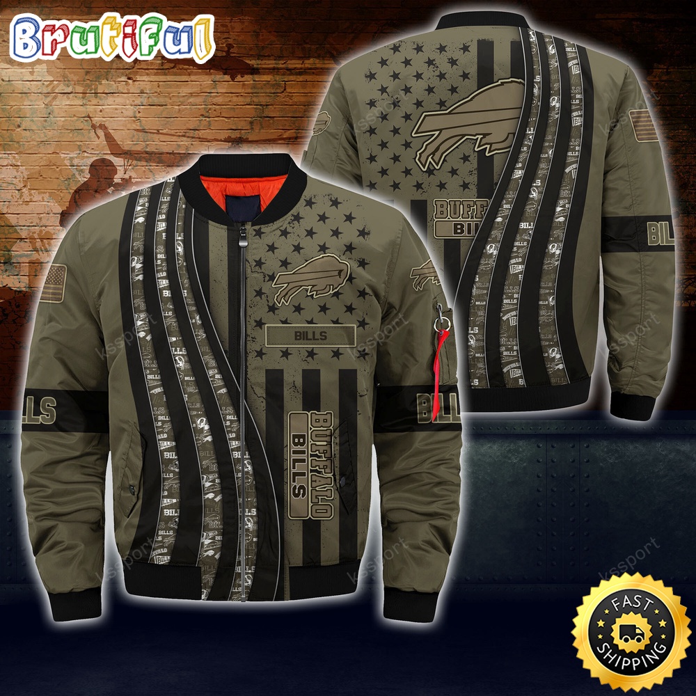 NFL Buffalo Bills Bomber Jacket Camo For Fans