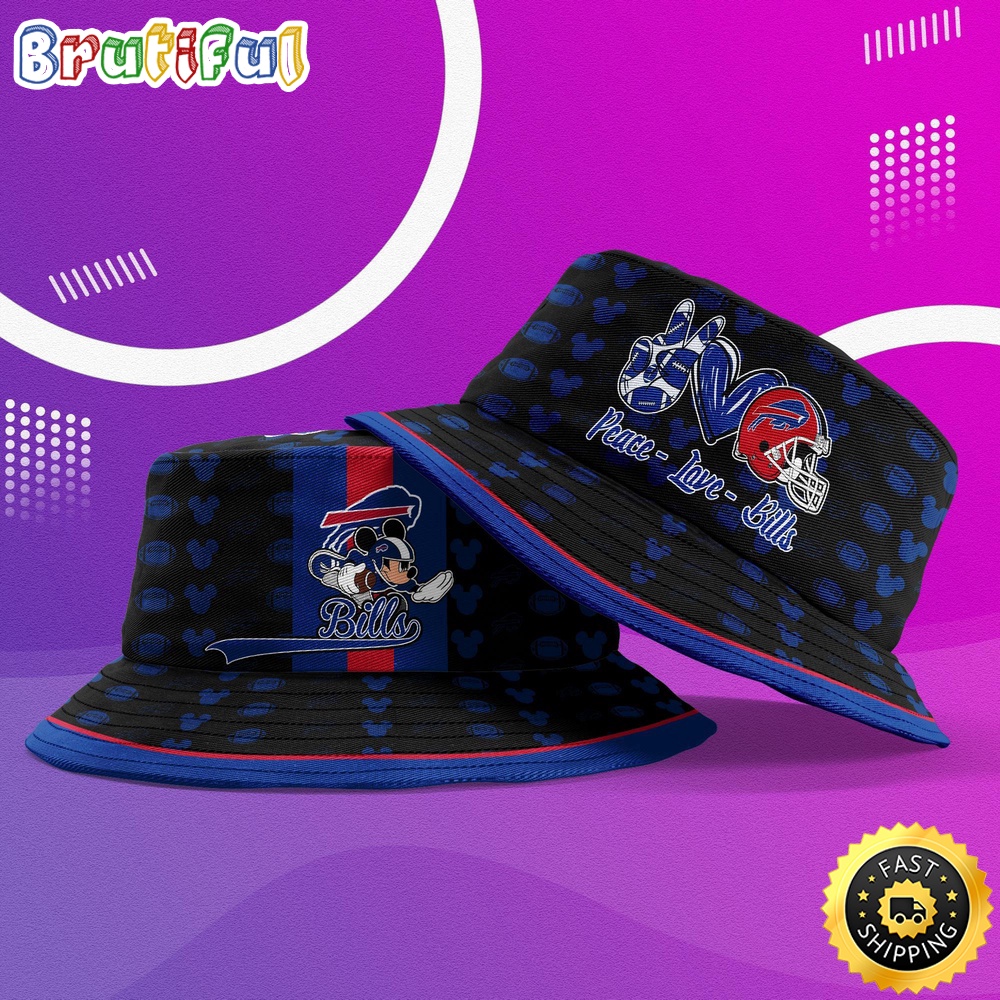 NFL Buffalo Bills Bucket Hat Mickey Mouse NFL Bucket Hat