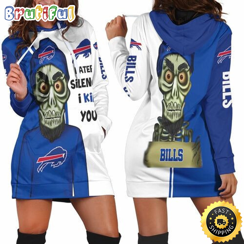 NFL Buffalo Bills Hoodie Dress Haters I Kill You Print 3D Hoodie Women For Fans