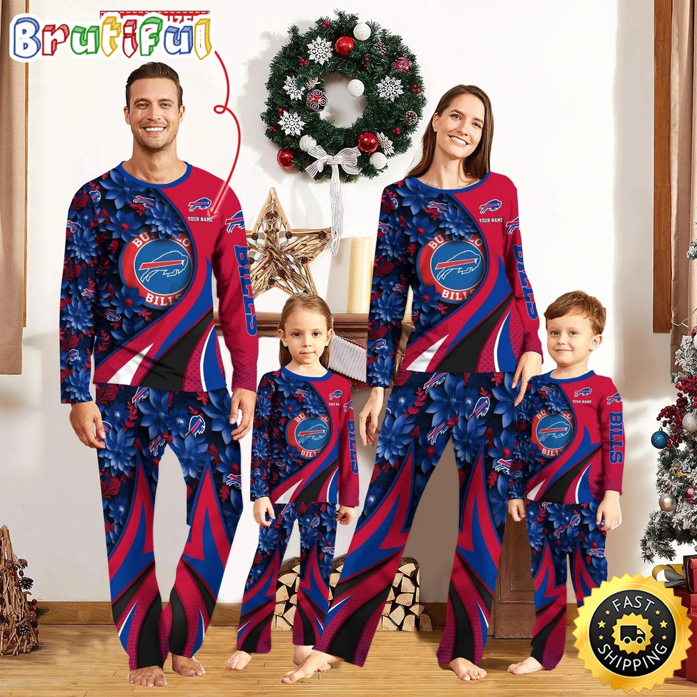NFL Buffalo Bills Pajamas Flower For Family Custom Name Pajamas