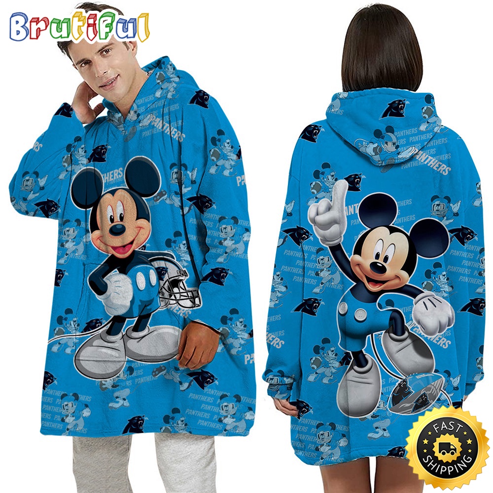 NFL Carolina Panthers Blanket Hoodie Mickey Mouse Lover Unisex Hoodie