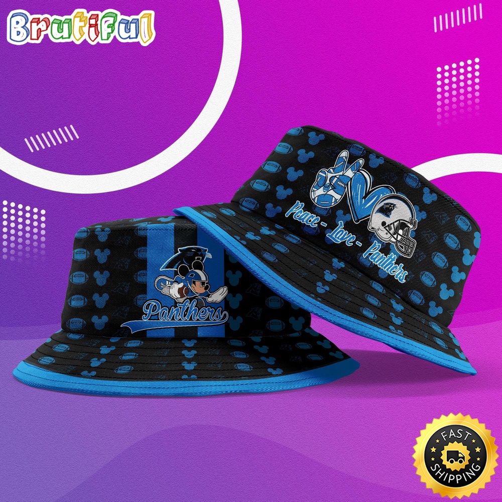 NFL Carolina Panthers Bucket Hat Mickey Mouse NFL Bucket Hat