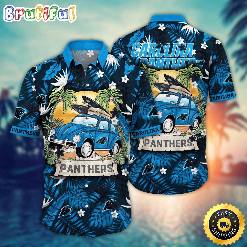 NFL Carolina Panthers Hawaii Shirt Car Plam Tree Aloha Shirt