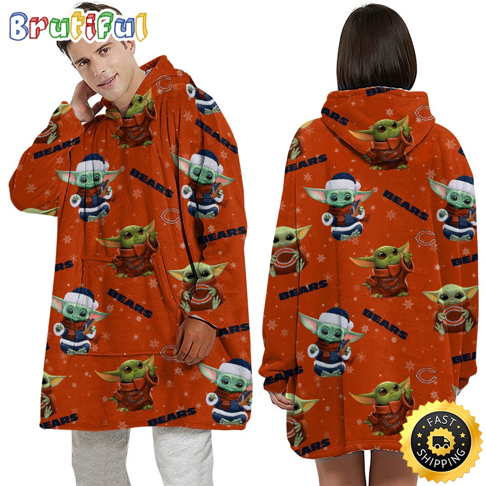 NFL Chicago Bears Blanket Hoodie Baby Yoda Unisex Hoodie