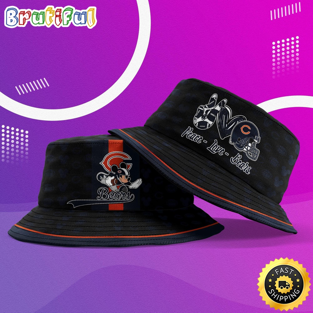 NFL Chicago Bears Bucket Hat Mickey Mouse NFL Bucket Hat