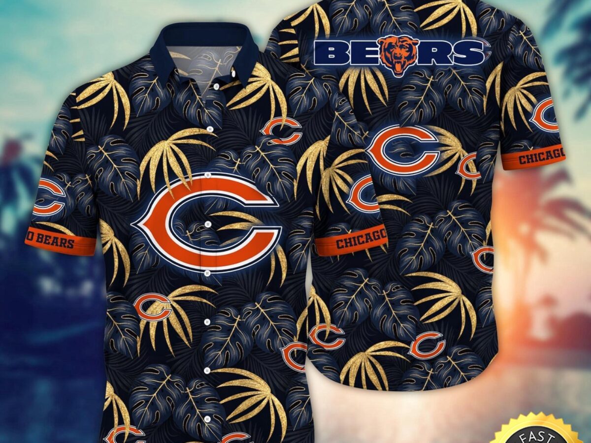 THE FOURTH Bears Football シャツ L NFL Chicago Bears Hawaii Shirt Flower Beachy Keen Fashion
