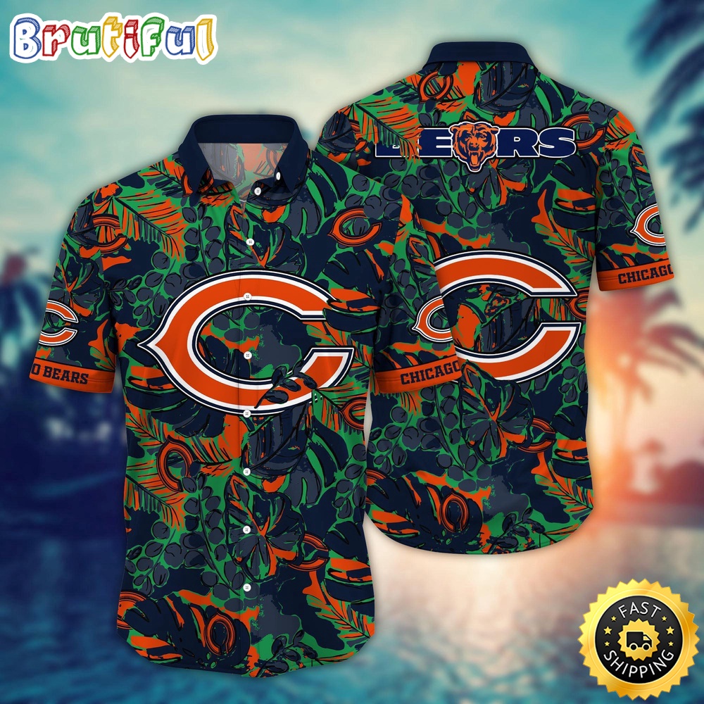 NFL Chicago Bears Hawaii Shirt Flower Tropical Holiday Attire