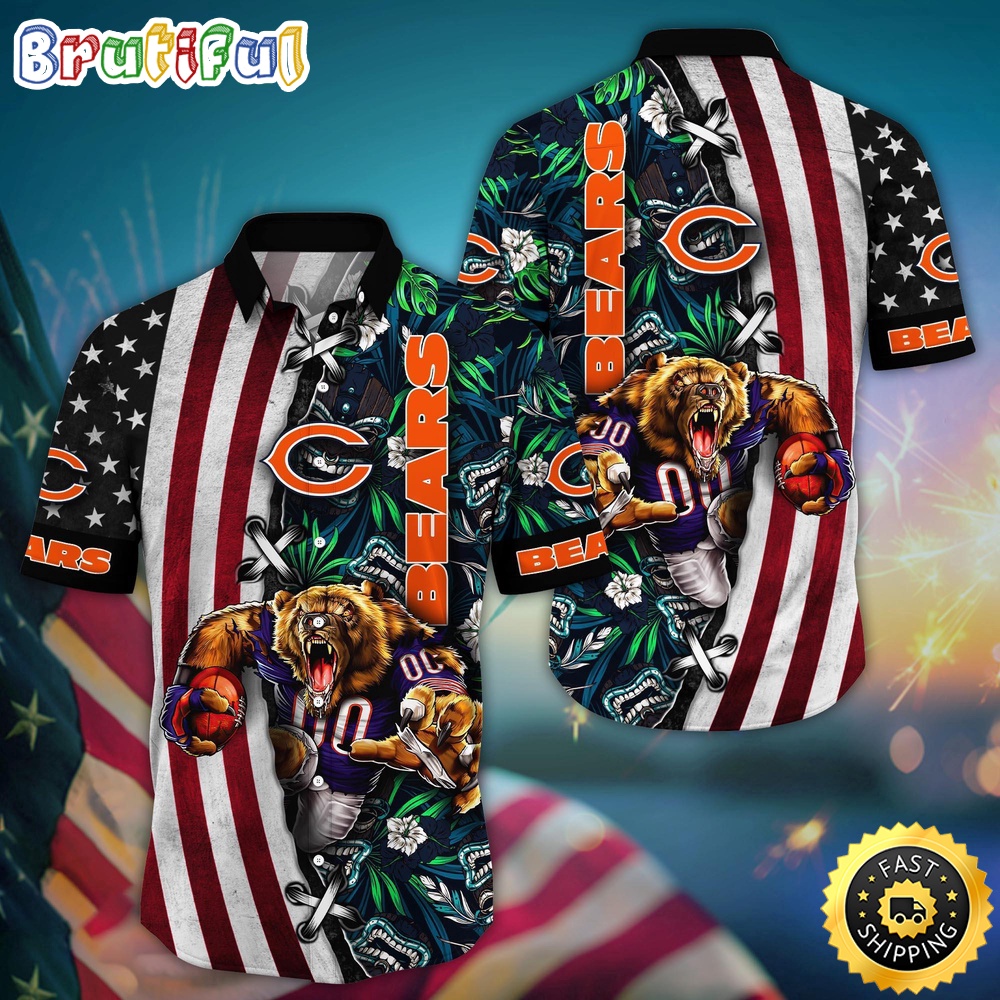 NFL Chicago Bears Hawaii Shirt Mascot Aloha Summer Shirt