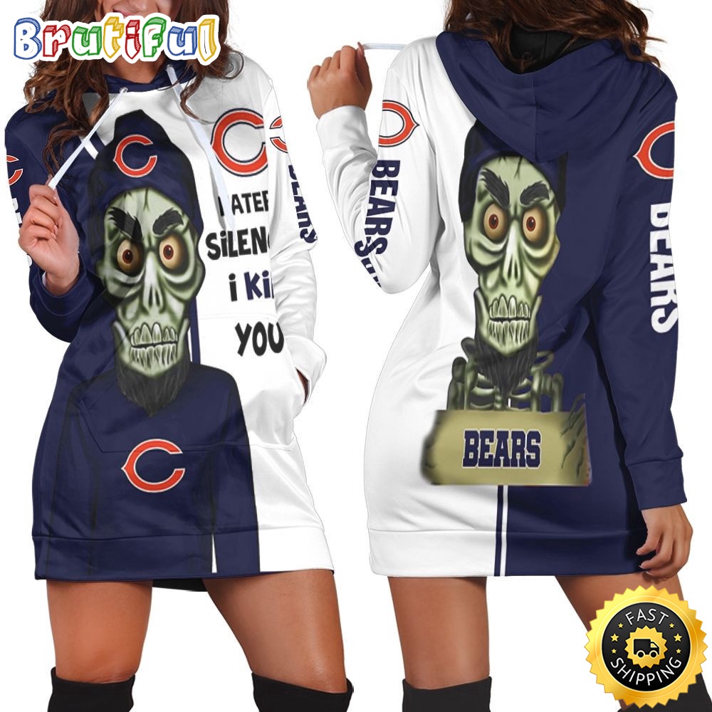 NFL Chicago Bears Hoodie Dress Haters I Kill You Print 3D Hoodie Women For Fans