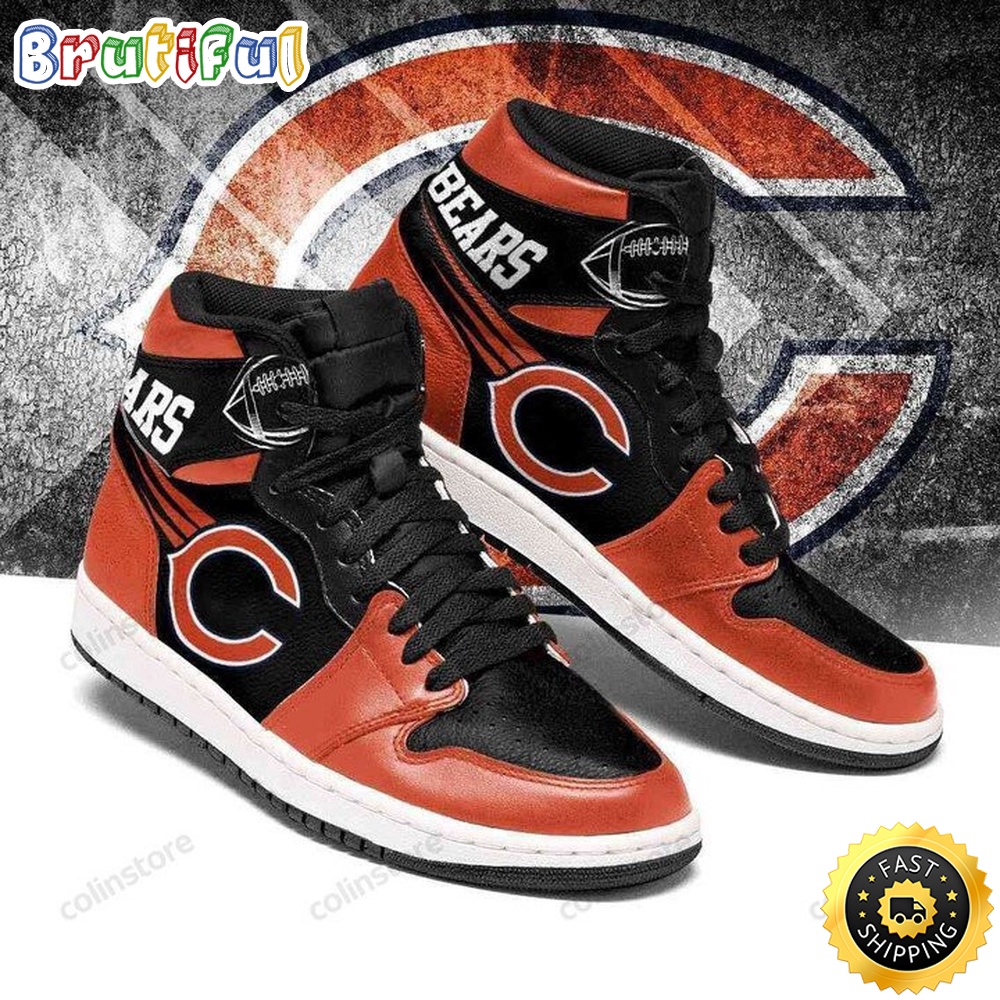 NFL Chicago Bears Orange Black Sneaker Air Jordan 1 High Sneakers