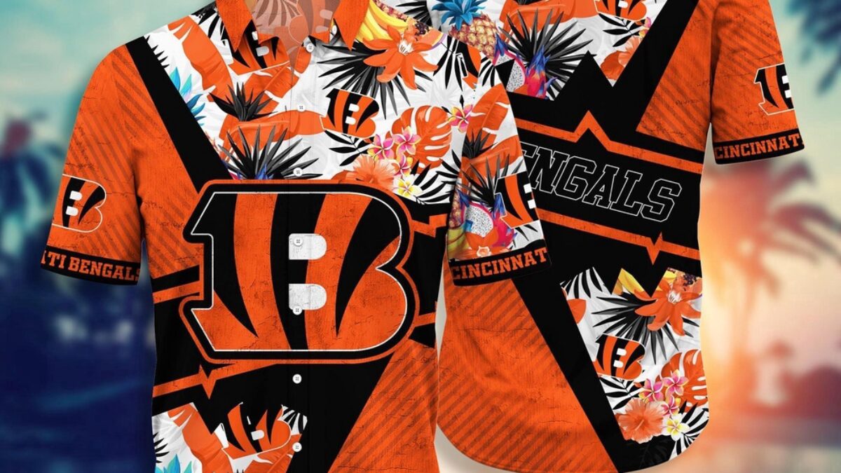 FLUSS needle punch football shirts 花柄 nfl-cincinnati-bengals-hawaii-