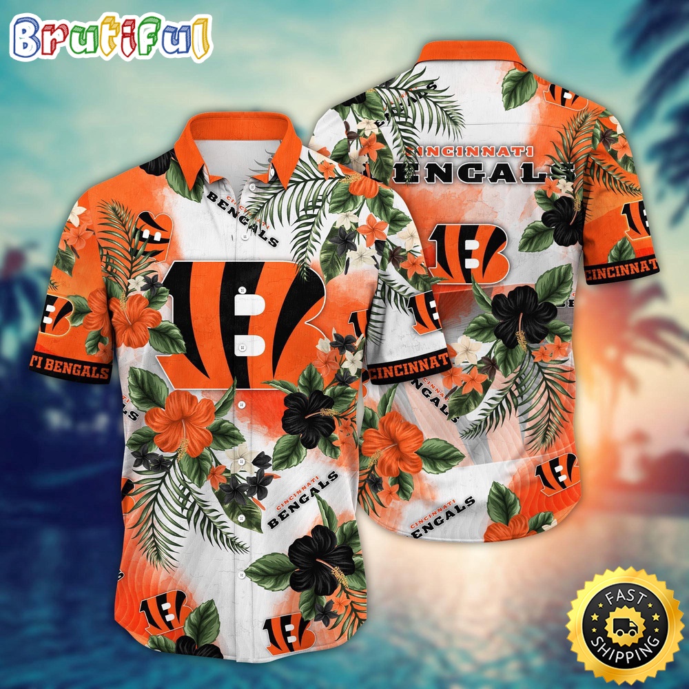 NFL Cincinnati Bengals Hawaii Shirt Flower Trendy Floral Tops