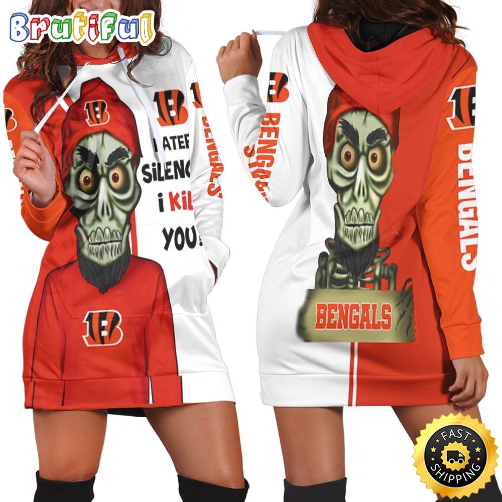 NFL Cincinnati Bengals Hoodie Dress Haters I Kill You Print 3D Hoodie Women For Fans