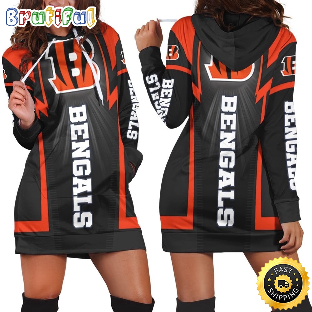 NFL Cincinnati Bengals Hoodie Dress Print 3D Hoodie Women For Fans