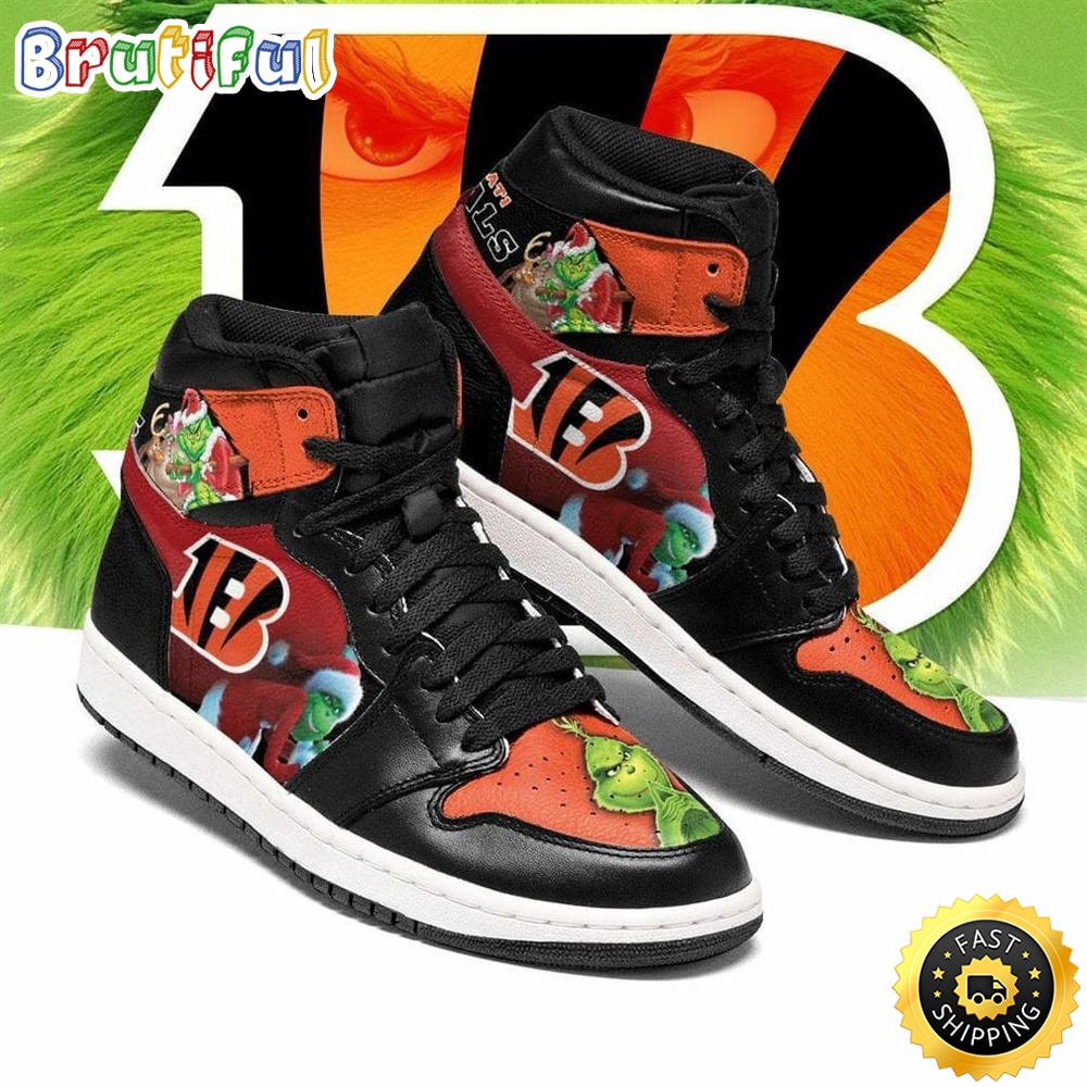 NFL Cincinnati Bengals The Grinch Christmas Air Jordan 1 High Sneakers