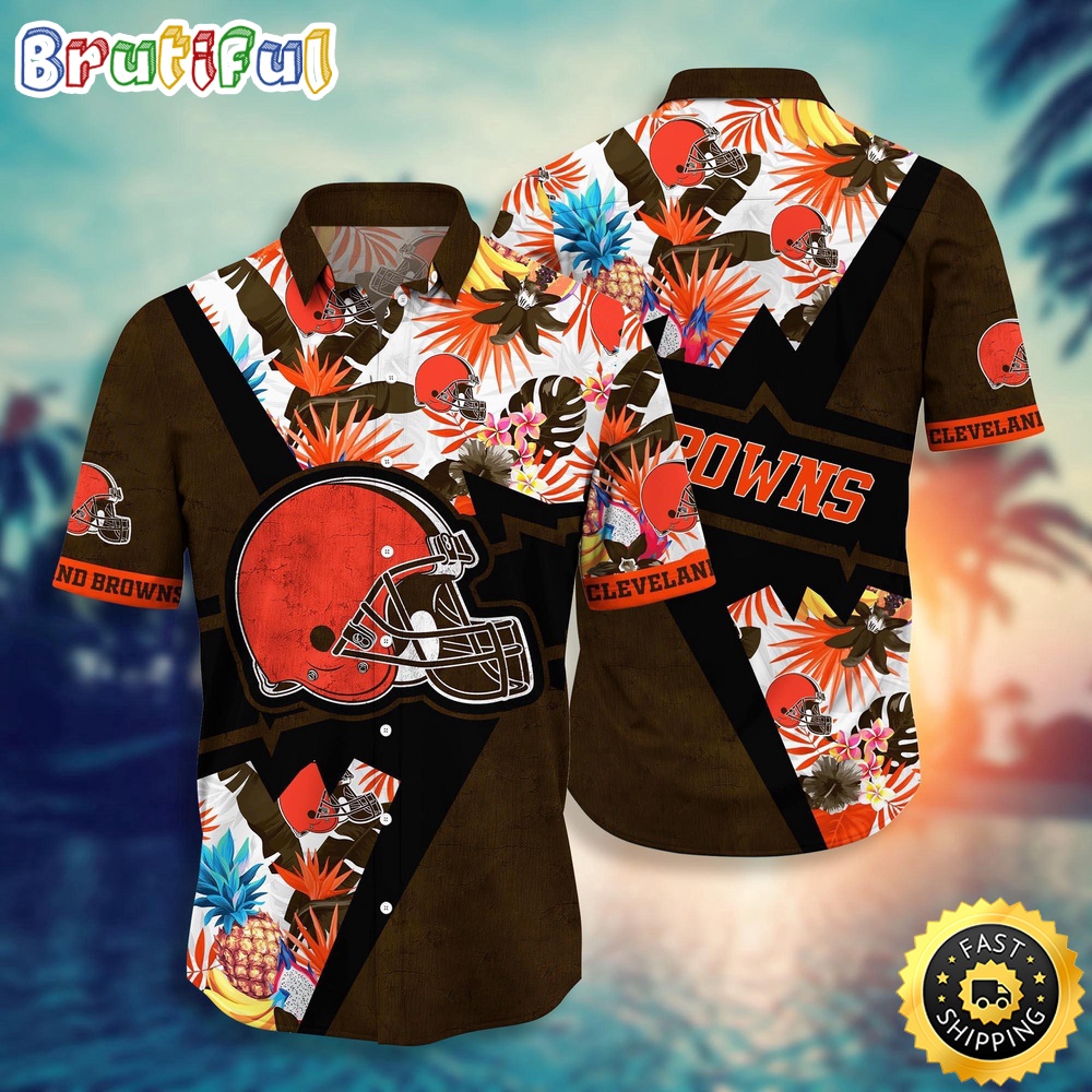 NFL Cleveland Browns Hawaii Shirt Flower Island Inspired Apparel