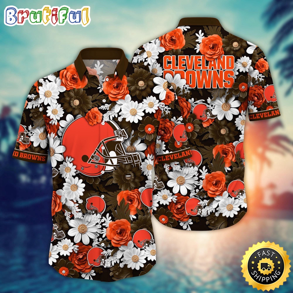 NFL Cleveland Browns Hawaii Shirt Flower Sunny Day Essentials