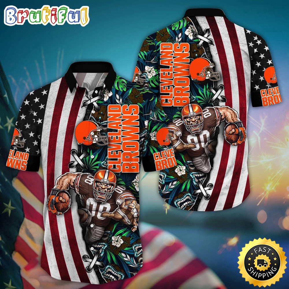 NFL Cleveland Browns Hawaii Shirt Mascot Aloha Summer Shirt