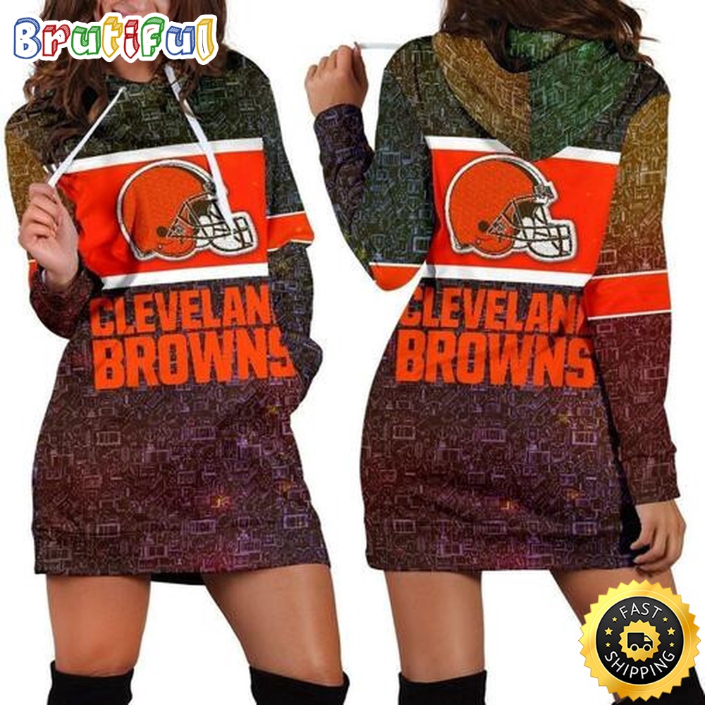 NFL Cleveland Browns Hoodie Dress All Over Print For Women Hoodie