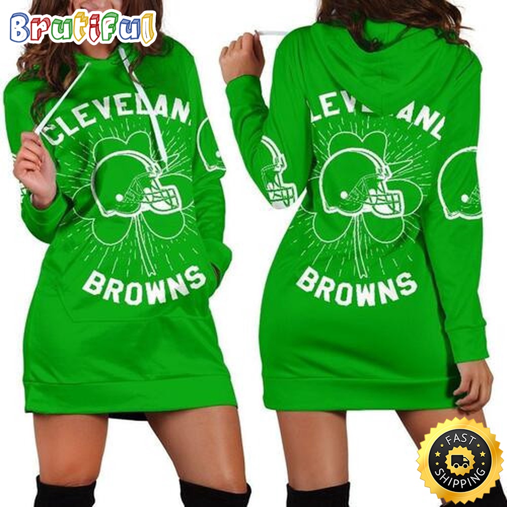 NFL Cleveland Browns Hoodie Dress St Patricks Day For Women Hoodie