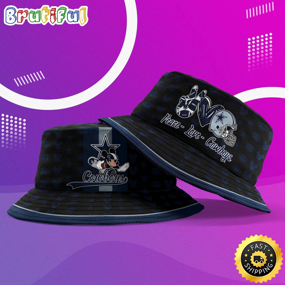 NFL Dallas Cowboys Bucket Hat Mickey Mouse NFL Bucket Hat
