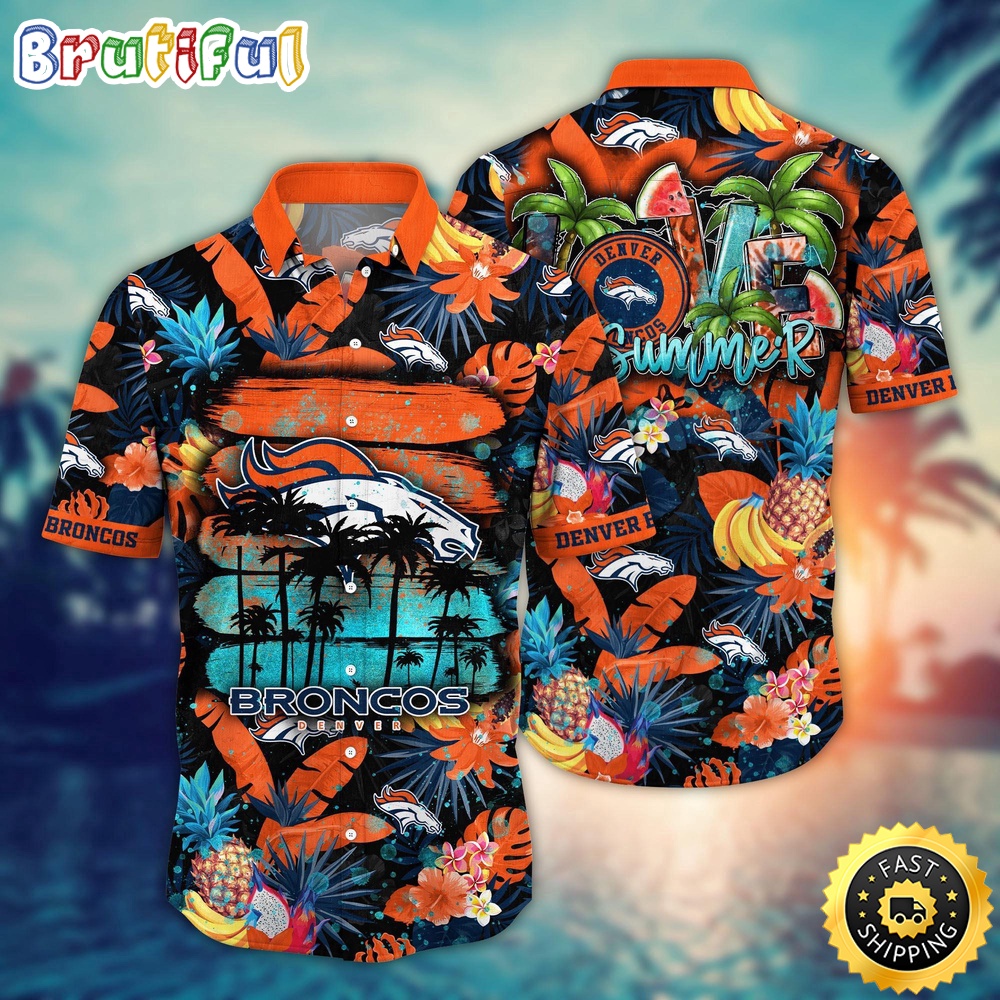 NFL Denver Broncos Hawaii Shirt Flower Relaxed Island Wear