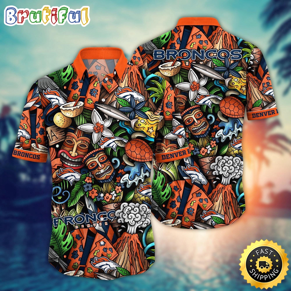 NFL Denver Broncos Hawaii Shirt Flower Tiki Me Off Aloha Shirt