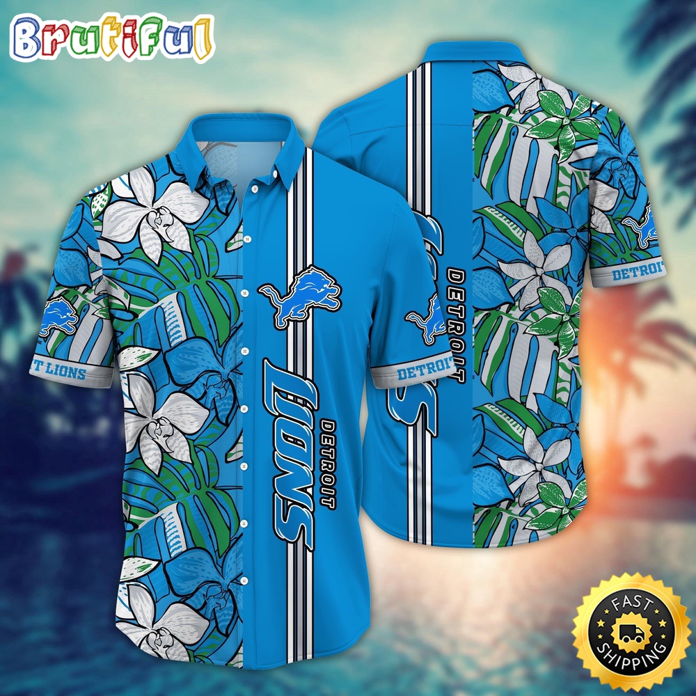 NFL Detroit Lions Hawaii Shirt Flower Chic Aloha Fashion