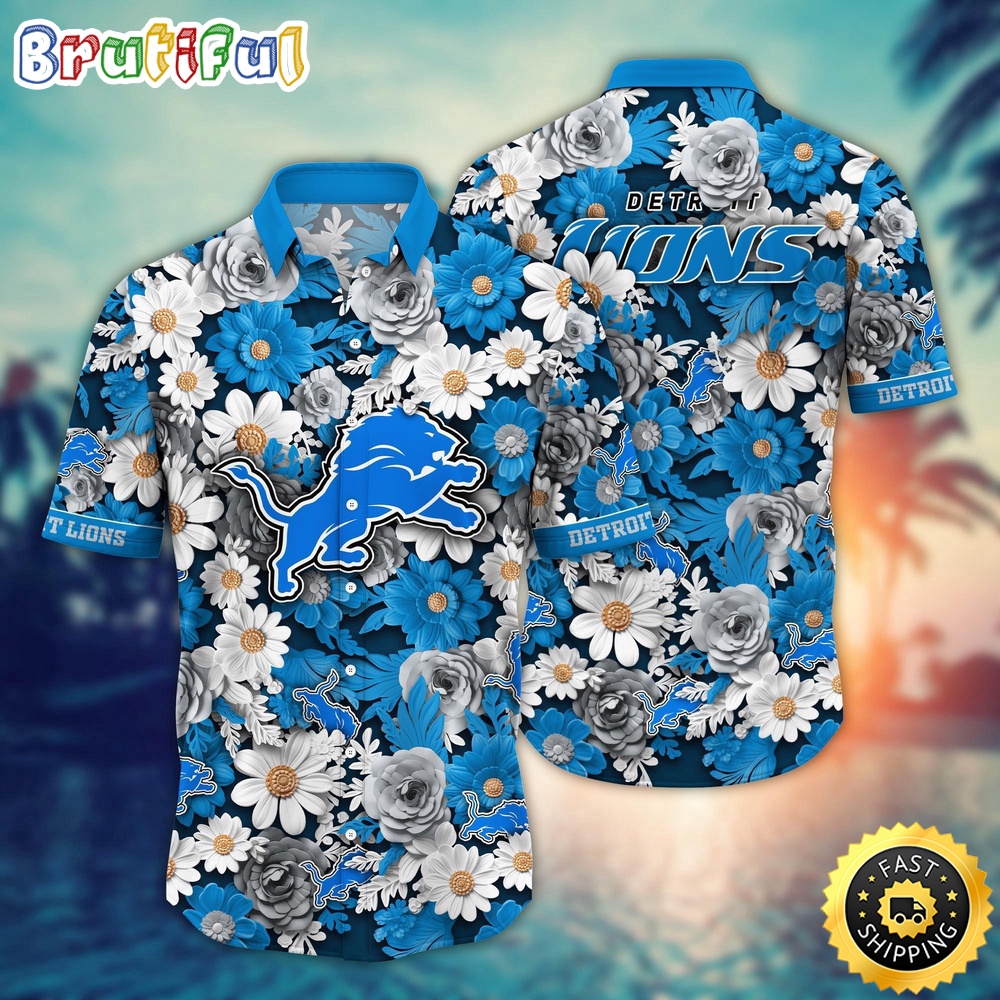 NFL Detroit Lions Hawaii Shirt Flower Sunny Day Essentials