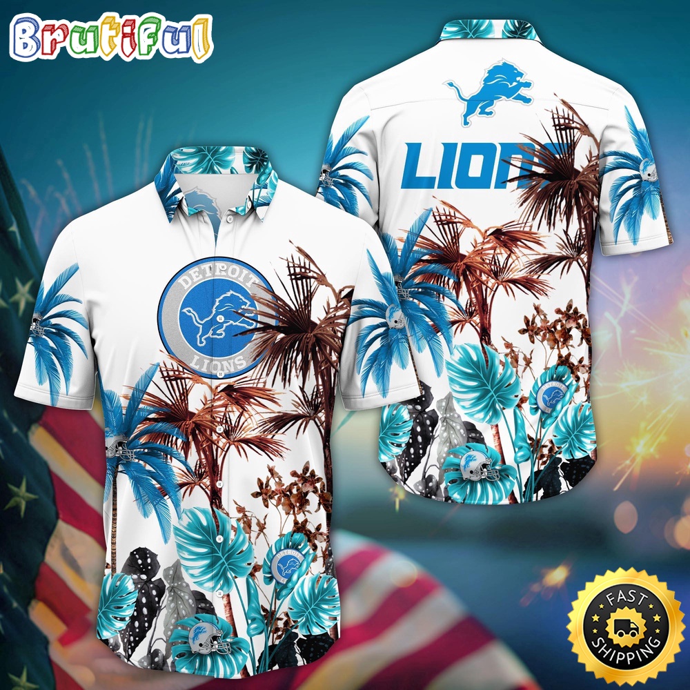 NFL Detroit Lions Hawaii Shirt Palm Tree Aloha Shirt For Fans