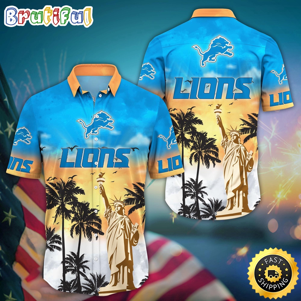 NFL Detroit Lions Hawaii Shirt Statue Of Liberty Aloha Shirt