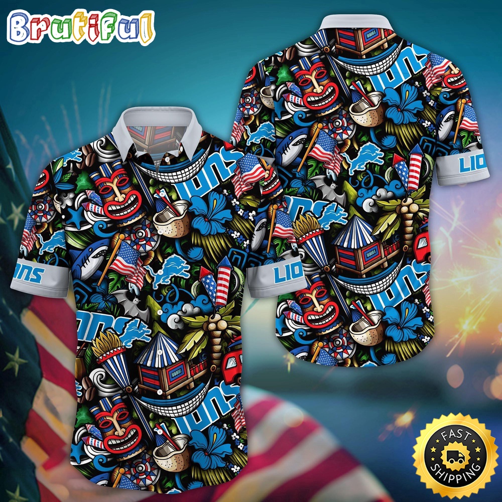 NFL Detroit Lions Hawaii Shirt Tiki Me Off Aloha Shirt