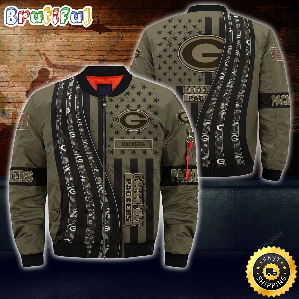 NFL Green Bay Packers Bomber Jacket Camo For Fans