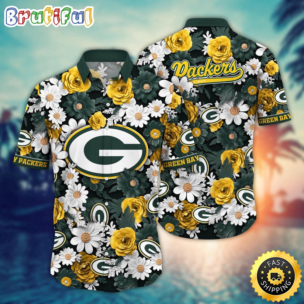 NFL Green Bay Packers Hawaii Shirt Flower Sunny Day Essentials