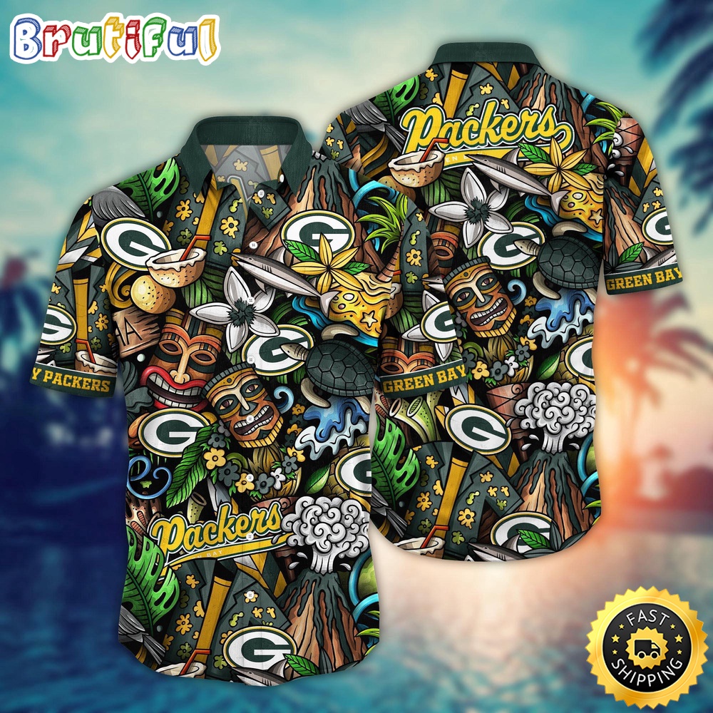 NFL Green Bay Packers Hawaii Shirt Flower Tiki Me Off Aloha Shirt