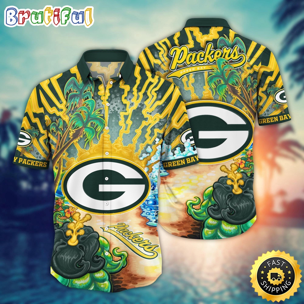 NFL Green Bay Packers Hawaiian Shirt Flower Hawaii Shirt For Football Fans