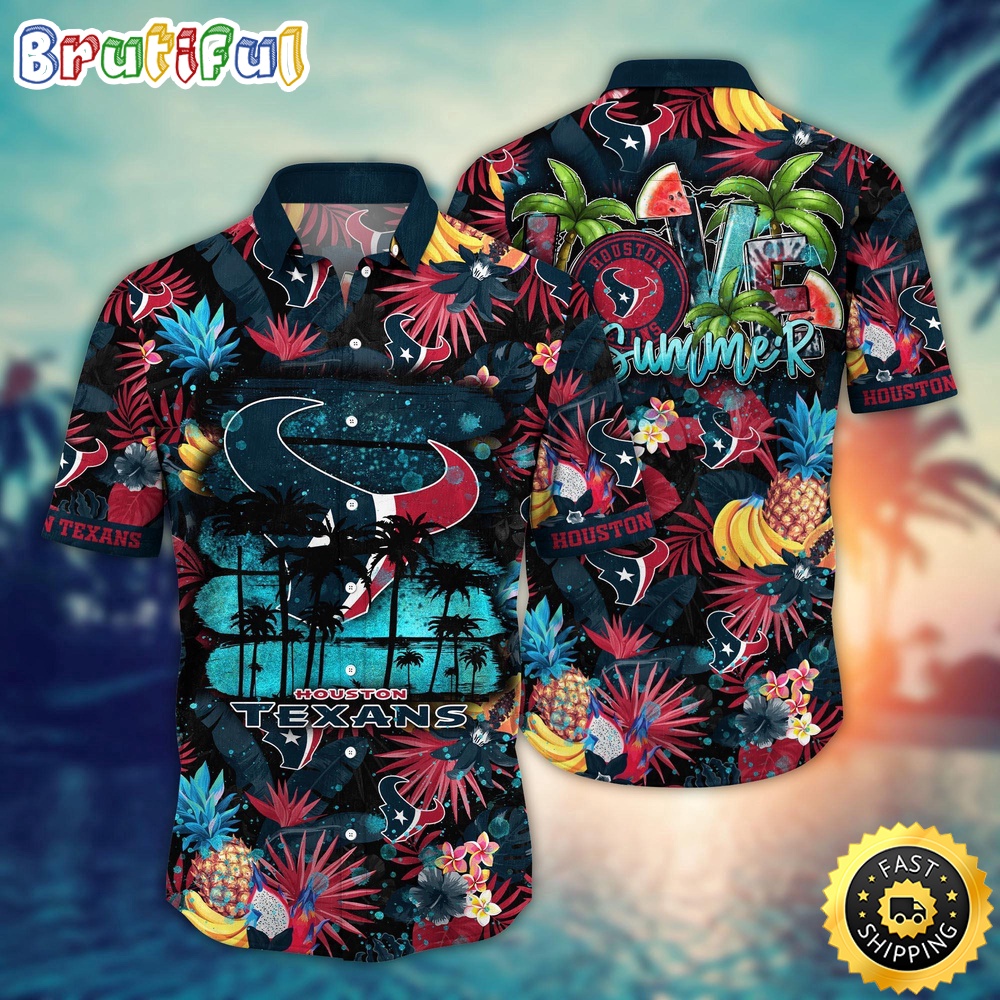 NFL Houston Texans Hawaii Shirt Flower Relaxed Island Wear