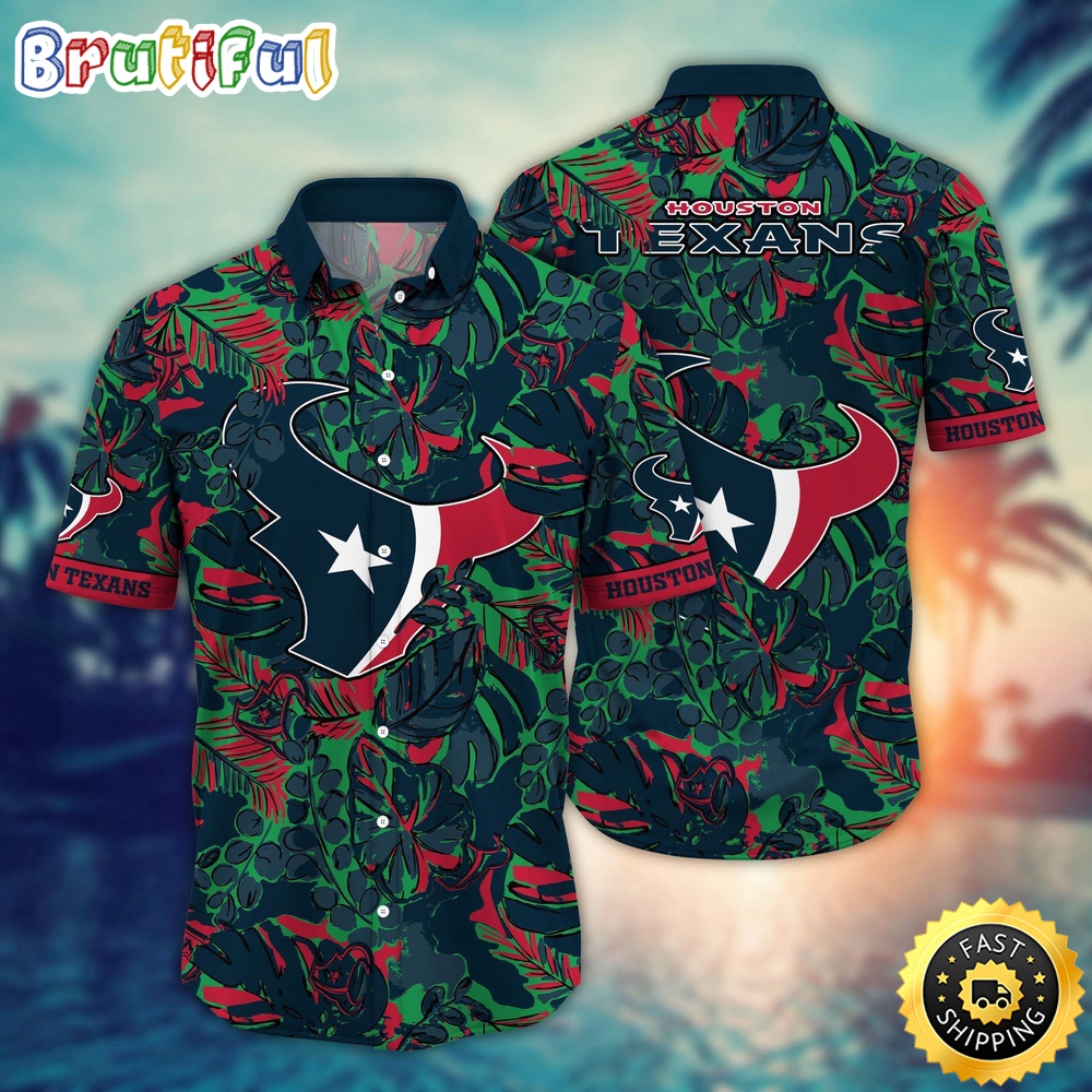 NFL Houston Texans Hawaii Shirt Flower Tropical Holiday Attire