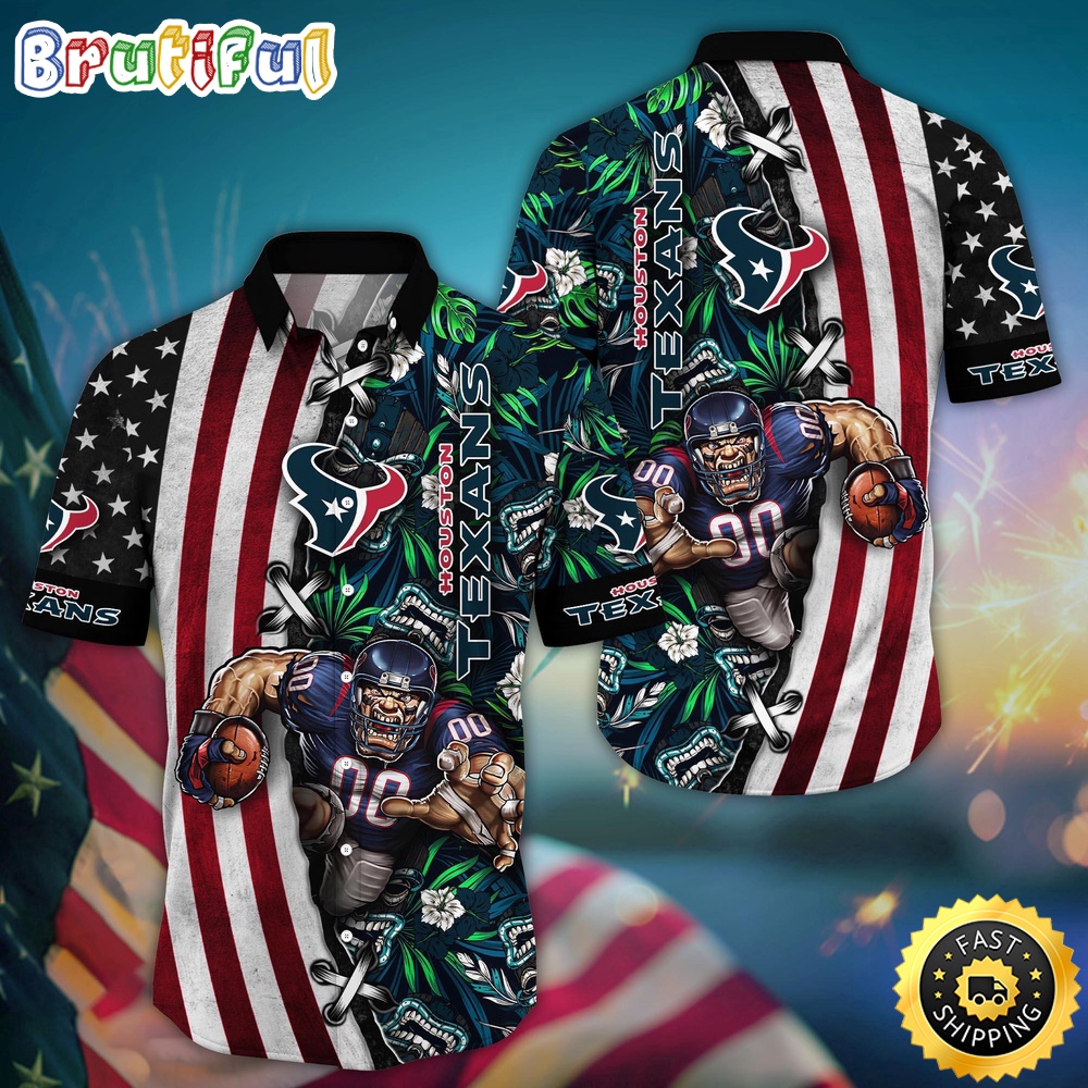 NFL Houston Texans Hawaii Shirt Mascot Aloha Summer Shirt