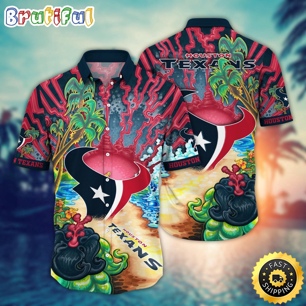 NFL Houston Texans Hawaiian Shirt Flower Hawaii Shirt For Football Fans