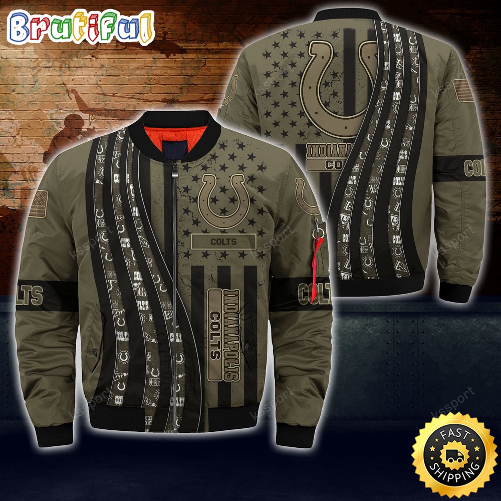 NFL Indianapolis Colts Bomber Jacket Camo For Fans
