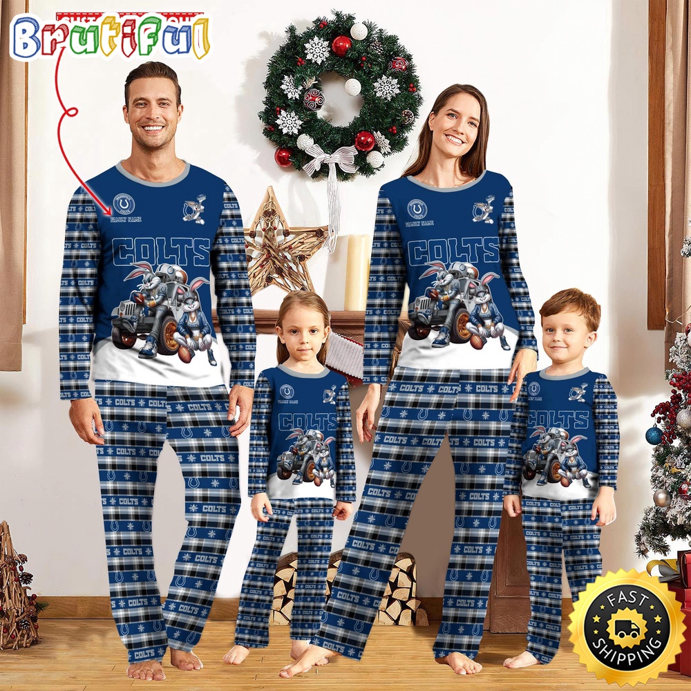 NFL Indianapolis Colts Pajamas Bunny Sports For Family Custom Name Pajamas