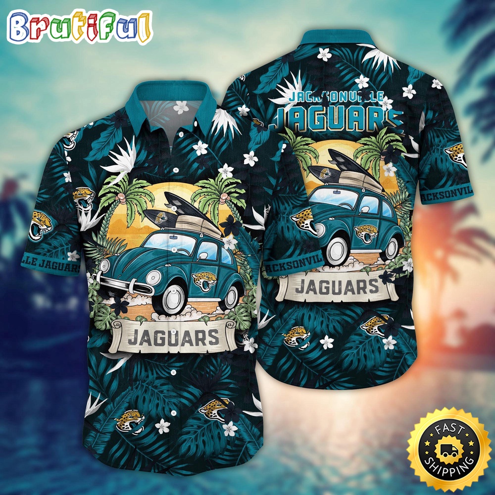 NFL Jacksonville Jaguars Hawaii Shirt Car Plam Tree Aloha Shirt
