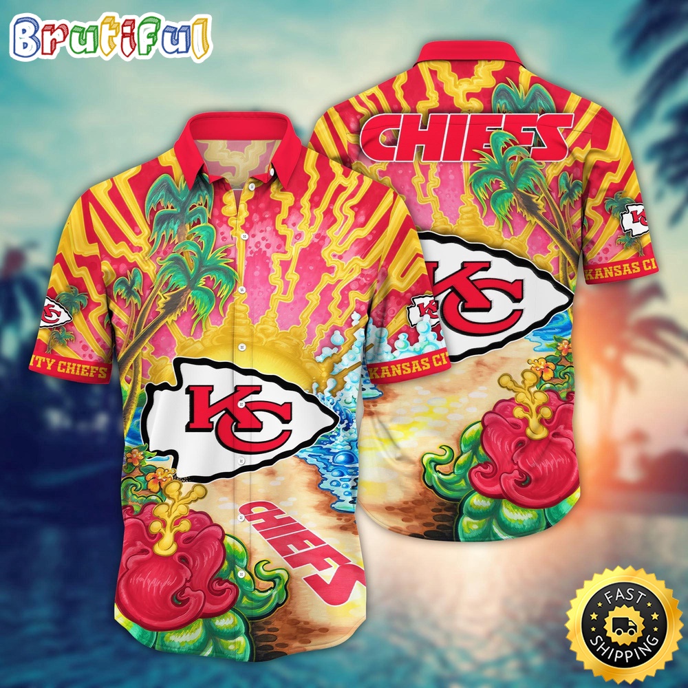 NFL Kansas City Chiefs Hawaiian Shirt Flower Hawaii Shirt For Football Fans
