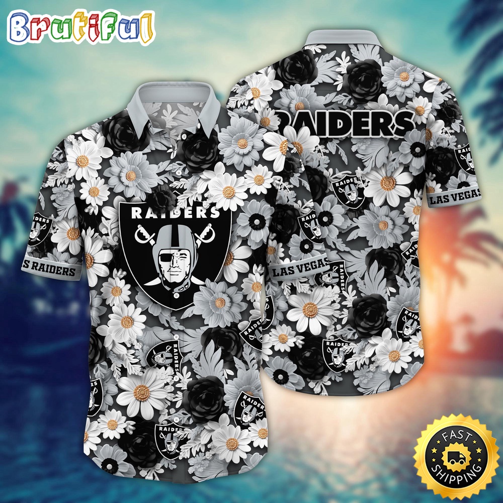 NFL Las Vegas Raiders Hawaii Shirt Flower Sunny Day Essentials
