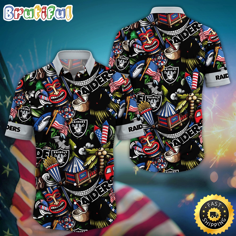 NFL Las Vegas Raiders Hawaii Shirt Tiki Me Off Aloha Shirt