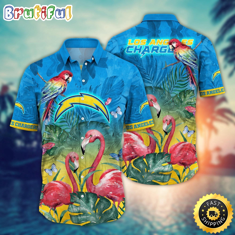 NFL Los Angeles Chargers Hawaii Shirt Flamingo And Flower Aloha Shirt